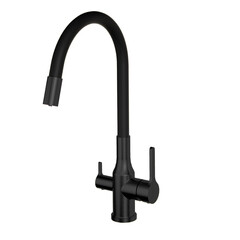 Изображение товара Смеситель для кухни Tokito черный с высоким изливом с подключением к фильтру однорычажный (TOK-AIS-1024BL)