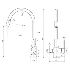 Смеситель для кухни Tokito черный с высоким изливом с подключением к фильтру однорычажный (TOK-AIS-1024BL) - фото 2