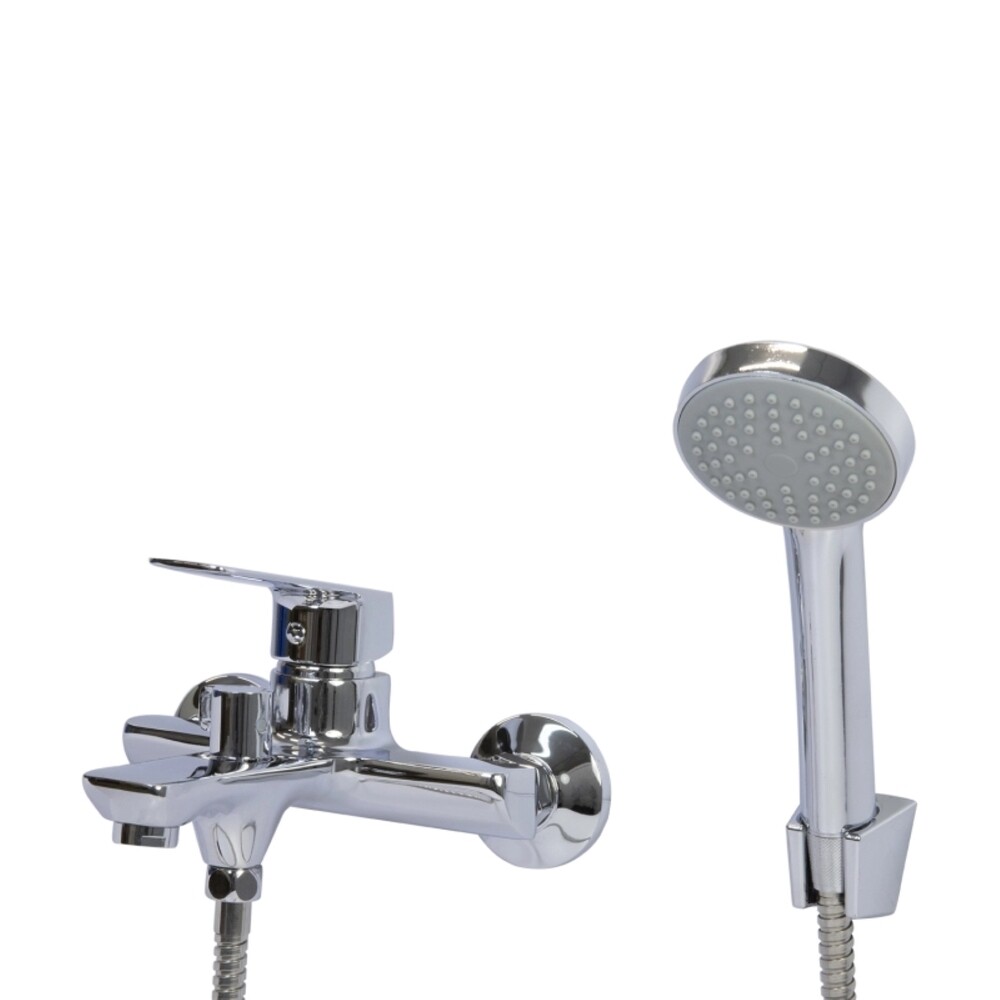 Смеситель для ванны Mixline ML15-01 хром однорычажный с коротким изливом с лейкой (556666)