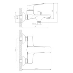 Смеситель для ванны Mixline ML15-01 хром однорычажный с коротким изливом с лейкой (556666) - фото 2