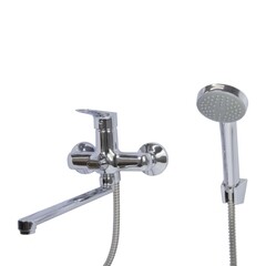 Смеситель для ванны Mixline ML14-02 хром однорычажный с длинным изливом с лейкой (556605)