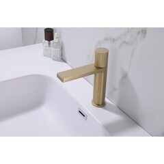 Смеситель для раковины Abber Rund поворотный переключатель золото (AF8710G) - фото 2