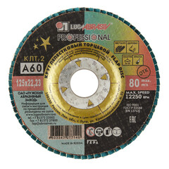 Круг лепестковый торцевой по металлу/древесине Луга Professional 125х22,2 мм P60 конический - фото 1