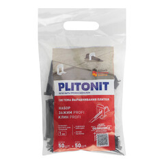 Система выравнивания плитки Plitonit Profi mini 1 мм комплект (зажим ворота, клин) (50+50 шт.) - фото 3