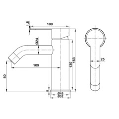 Смеситель для раковины Pura Latuno Swedbe однорычажный графит (L11301GT) - фото 2