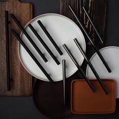 Ручка-рейлинг мебельная Kerron Metallic d12 мм металлическая матовый черный (R-3020-96 BL) - фото 4