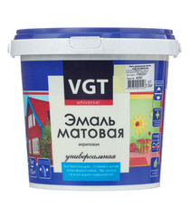 Эмаль акриловая матовая светло-лимонная VGT 1 кг