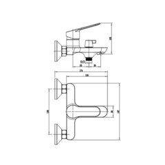 Смеситель для ванны Tokito Konan хром однорычажный с коротким изливом с лейкой (TOK-KON-1014) - фото 3