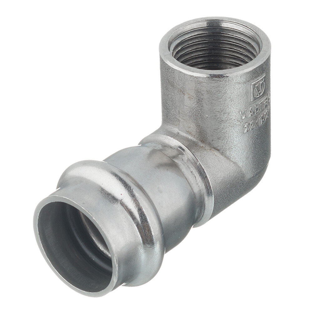 Изображение товара Угол VALTEC (VTi.952.I.002204) 90° 22 мм х 1/2 ВР нержавеющая сталь
