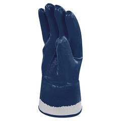 Перчатки маслобензостойкие полное нитриловое покрытие повышенной прочности Delta Plus синие 10 (XL) - фото 2