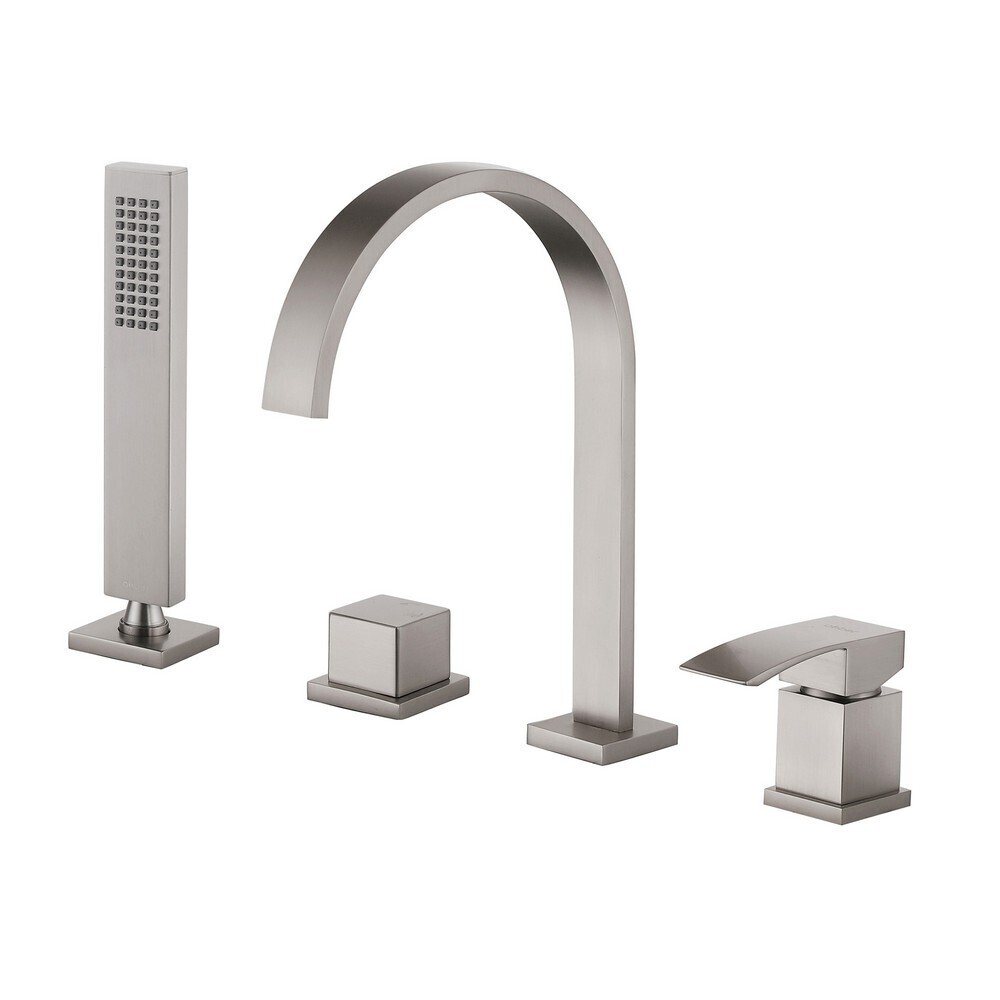 

Смеситель на борт ванны Abber Wasserfall сатин однорычажный с лейкой (AF8613SP)