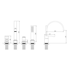 Смеситель на борт ванны Abber Wasserfall сатин однорычажный с лейкой (AF8613SP) - фото 2