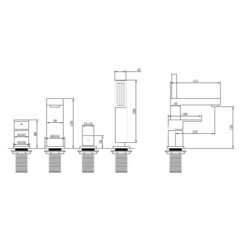 Смеситель на борт ванны Abber Daheim белый матовый однорычажный с лейкой (AF8213W) - фото 2