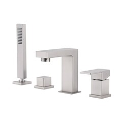 Смеситель на борт ванны Abber Daheim сатин однорычажный с лейкой (AF8213SP)