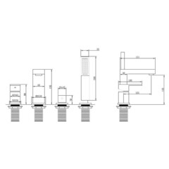 Смеситель на борт ванны Abber Daheim сатин однорычажный с лейкой (AF8213SP) - фото 2