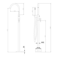 Смеситель для ванны напольный Abber Wasser Kreis розовое золото однорычажный с лейкой (AF8115RGN) - фото 3