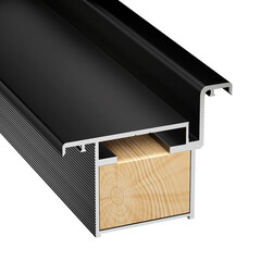 Коробка дверная скрытого монтажа Invisible 59х46,5х2220 мм (900х2000 мм) правая черная с петлями и замком (2,5 шт.) - фото 1