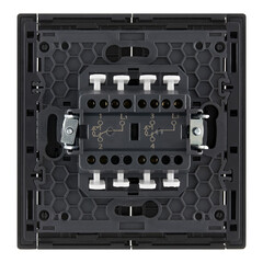 Выключатель IEK Forte&Piano FP108 двухклавишный встраиваемый черный проходной с подсветкой (FP-V22-1-10-1-K02) - фото 5