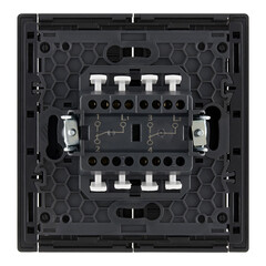 Выключатель IEK Forte&Piano FP107 двухклавишный встраиваемый черный проходной (FP-V22-0-10-1-K02) - фото 5