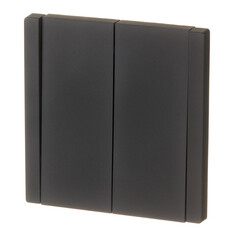 Выключатель IEK Forte&Piano FP107 двухклавишный встраиваемый черный проходной (FP-V22-0-10-1-K02) - фото 4