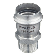 Соединитель VALTEC (VTi.901.I.002805) 28 мм х 3/4 НР(ш) нержавеющая сталь - фото 1