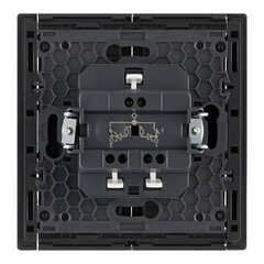 Выключатель IEK Forte&Piano FP106 двухклавишный встраиваемый черный с подсветкой (FP-V20-1-10-1-K02) - фото 5