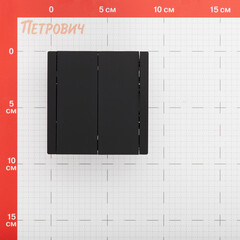 Выключатель IEK Forte&Piano FP105 двухклавишный встраиваемый черный (FP-V20-0-10-1-K02) - фото 2