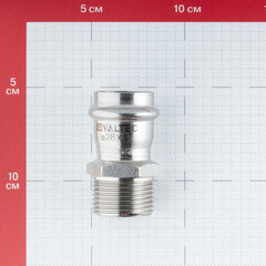 Соединитель VALTEC (VTi.901.I.002806) 28 мм х 1 НР(ш) нержавеющая сталь - фото 2