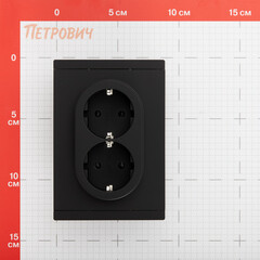 Розетка IEK Forte&Piano FP124 встраиваемая черная (FP-R21-16-1-K02) - фото 2