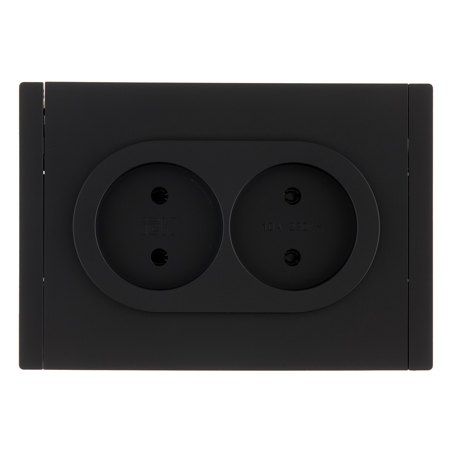 Изображение товара Встраиваемая розетка IEK Forte&Piano FP126 черная двухместная IP20 скрытая