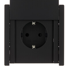 Розетка IEK Forte&Piano FP119 встраиваемая черная со шторками с крышкой (FP-R16-16-1-44-K02) - фото 5