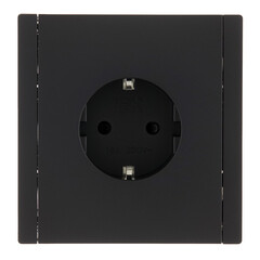 Розетка IEK Forte&Piano FP113 встраиваемая черная со шторками (FP-R14-16-1-K02) - фото 1