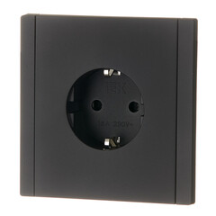 Розетка IEK Forte&Piano FP113 встраиваемая черная со шторками (FP-R14-16-1-K02) - фото 4