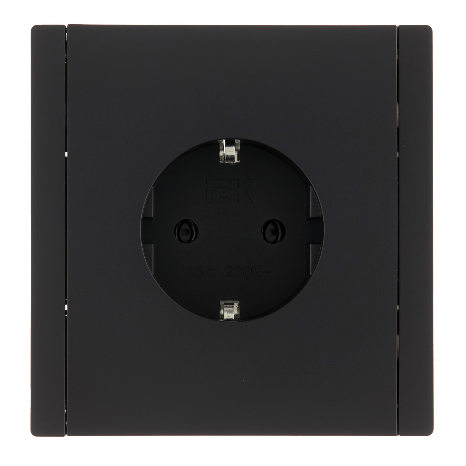 Изображение товара Встраиваемая розетка IEK Forte&Piano FP114 черная с заземлением IP44