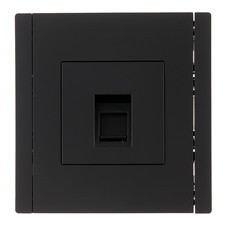 Розетка компьютерная IEK Forte&Piano FP132 встраиваемая черная RJ45 (FP-K10-1-K02)