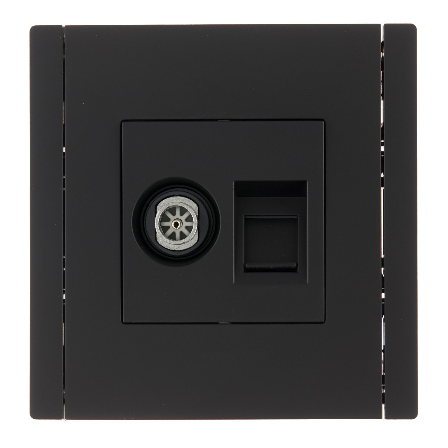 Изображение товара Розетка компьютерная и телевизионная встраиваемая IEK Forte&Piano FP136 черная