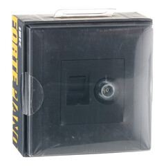 Розетка телевизионная/ компьютерная IEK Forte&Piano FP136 встраиваемая черная TV/ RJ45 (FP-AK20-1-K02) - фото 3