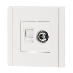 Розетка телевизионная/ компьютерная IEK Forte&Piano FP236 встраиваемая белая TV/ RJ45 (FP-AK20-1-K01) - фото 4