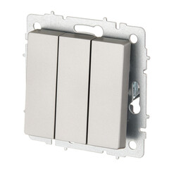 Выключатель IEK Brite ВС10-3-0-БрС трехклавишный встраиваемый сталь (BR-V30-0-10-K46) - фото 4