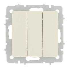 Изображение товара Выключатель IEK Brite ВС10-3-0-БрКр трехклавишный встраиваемый бежевый (BR-V30-0-10-K10)