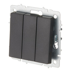 Выключатель IEK Brite ВС10-3-0-БрЧ трехклавишный встраиваемый черный (BR-V30-0-10-K02) - фото 4