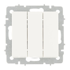 Выключатель IEK Brite ВС10-3-0-БрБ трехклавишный встраиваемый белый (BR-V30-0-10-K01)