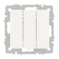 Выключатель IEK Brite ВС10-3-0-БрБ трехклавишный встраиваемый белый (BR-V30-0-10-K01) - фото 1
