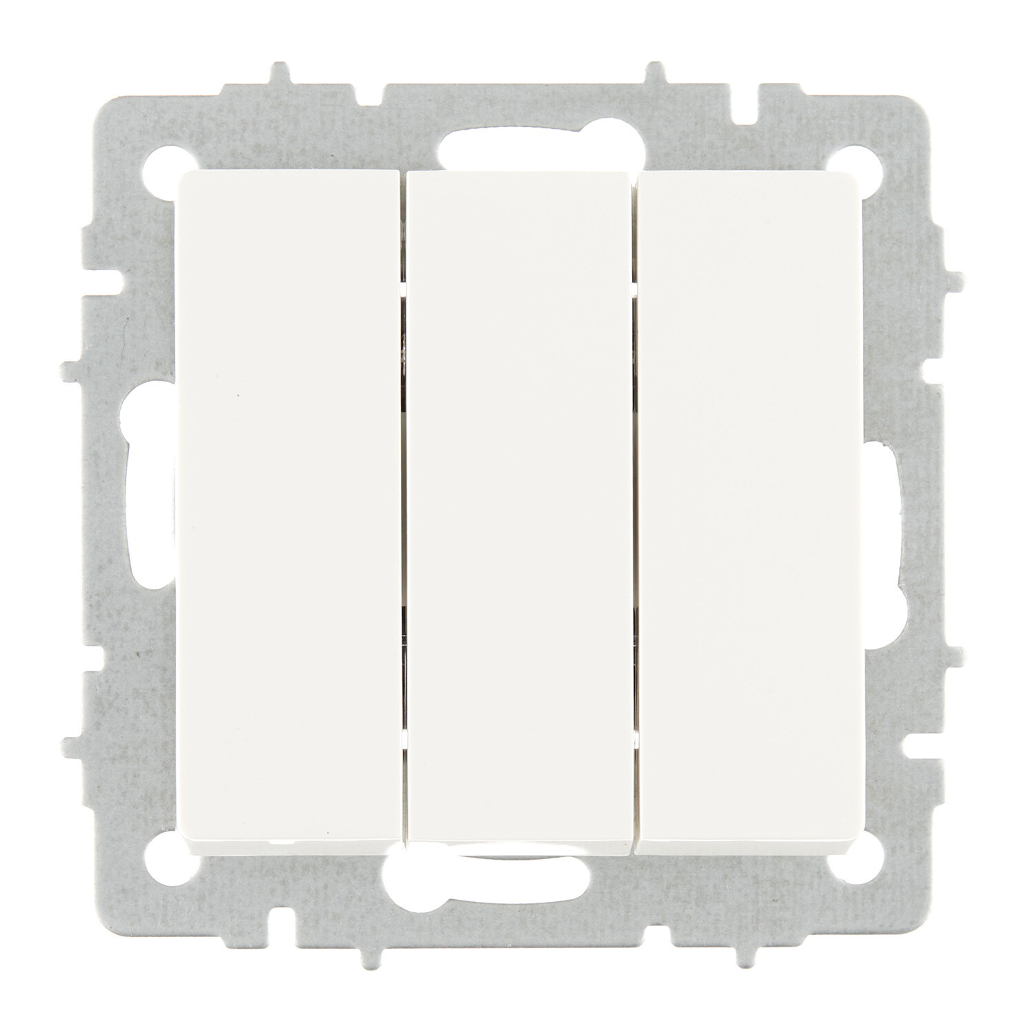 Изображение товара Выключатель IEK Brite ВС10-3-0-БрБ трехклавишный белый встраиваемый