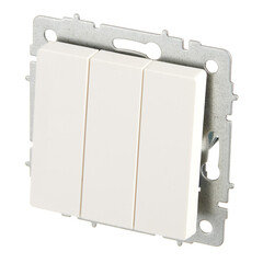 Выключатель IEK Brite ВС10-3-0-БрБ трехклавишный встраиваемый белый (BR-V30-0-10-K01) - фото 4