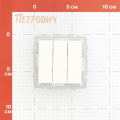 Выключатель IEK Brite ВС10-3-0-БрБ трехклавишный встраиваемый белый (BR-V30-0-10-K01) - фото 2