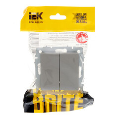 Выключатель IEK Brite ВС10-2-6-БрС двухклавишный встраиваемый сталь проходной (BR-V22-0-10-K46) - фото 5