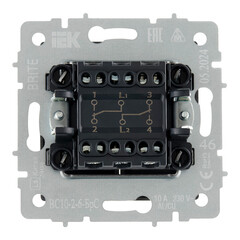 Выключатель IEK Brite ВС10-2-6-БрС двухклавишный встраиваемый сталь проходной (BR-V22-0-10-K46) - фото 4