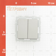 Выключатель IEK Brite ВС10-2-6-БрС двухклавишный встраиваемый сталь проходной (BR-V22-0-10-K46) - фото 2