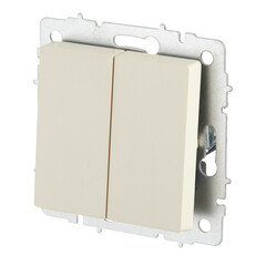 Выключатель IEK Brite ВС10-2-6-БрКр двухклавишный встраиваемый бежевый проходной (BR-V22-0-10-K10) - фото 5